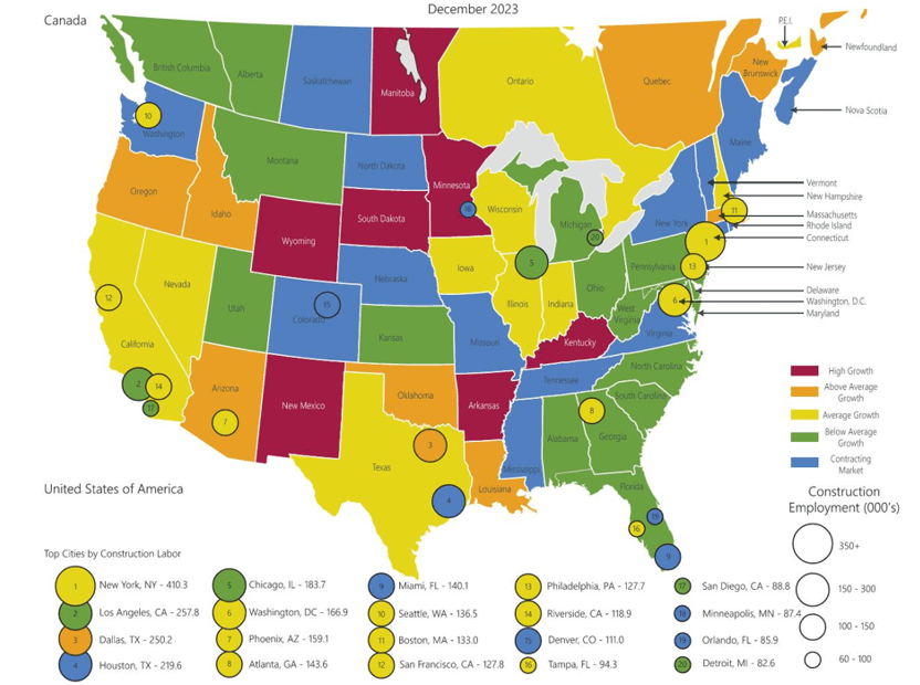 Labor Weather Map Q4 2023